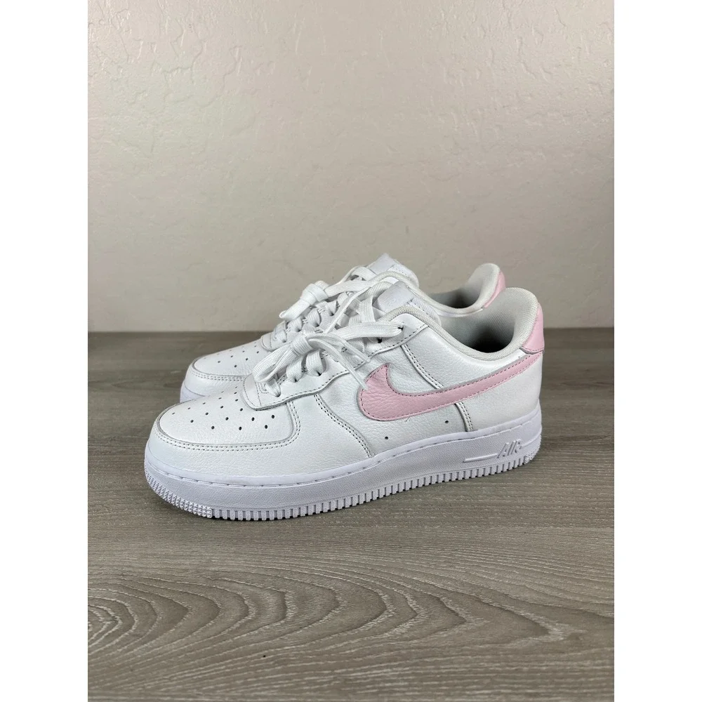 Nike Air Force 1 Low Nike By You Custom White/Pink Sneaker HF0023-100 Mens 7.5